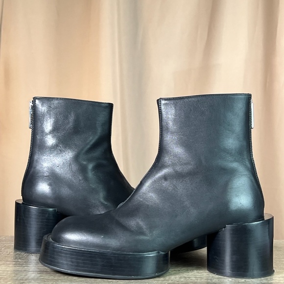 MM6 MAISON MARTIN MARGIELA Black Décolleté Platform Heel Bootie Size 38 - Picture 8 of 17